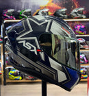 Capacete ASX DRAKEN PILOT BRILHO AZUL BRANCO VERM