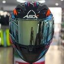 Capacete ASX CITY ARROW PRETO BRILHO LARANJA E ROSA