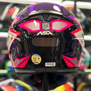 Capacete ASX EAGLE SV FAST PRETO BRIL LILAS/ROSA