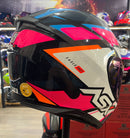 Capacete Sportivo ASX Eagle Fast Preto, Rosa e Branco