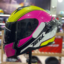 Capacete TEXX RAPTOR HORNET VERDE ROSA BRANCO