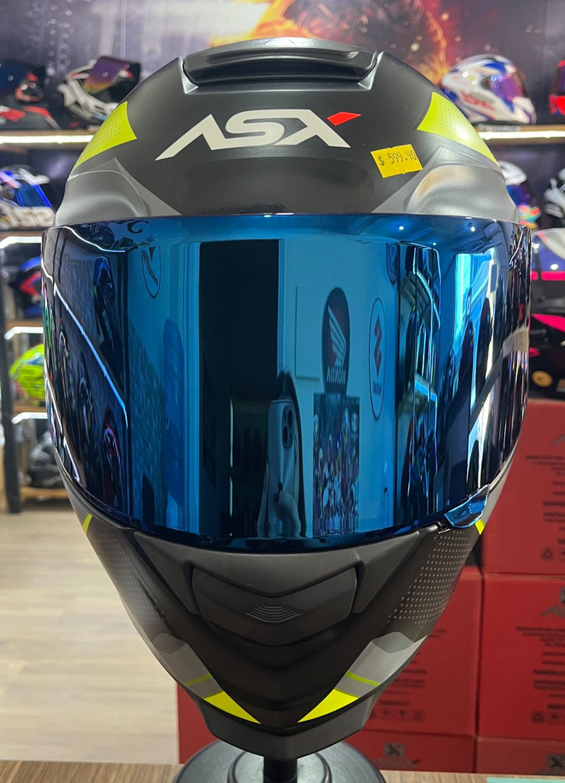 Capacete Sportivo ASX Eagle Fast Amarelo e cinza