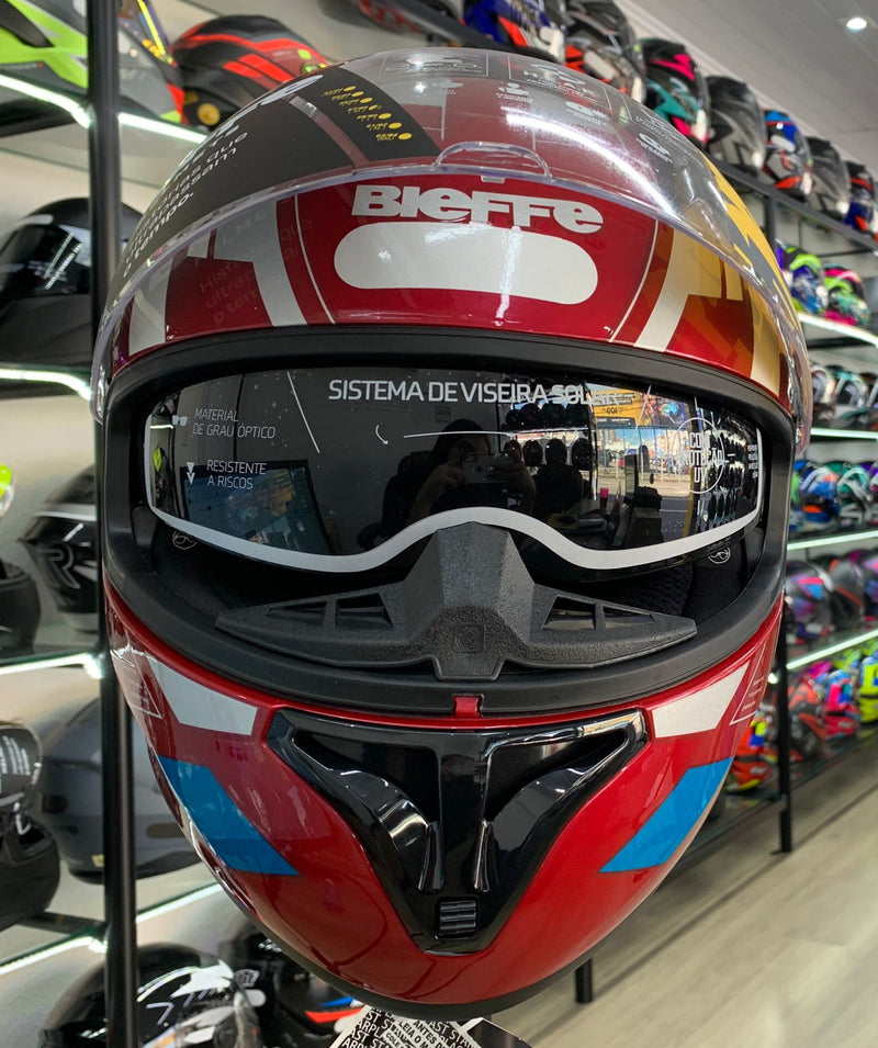 CAPACETE BIEFFE B-40 ESSENCE VERMELHO VERMELHO