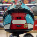 Capacete TEXX RAPTOR HORNET AZUL VERMELHO BRANCO