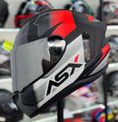 Capacete ASX Draken Striker cinza/verm.