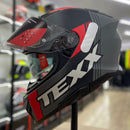 Capacete Texx KAIMAN TRACK VERM. PRETO CINZA FOSCO