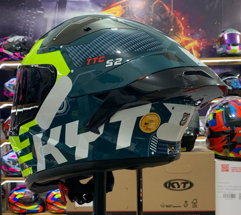 Capacete KYT TT COURSE FUSELAGE YELLOW AEROFOLIO + VISEIRA