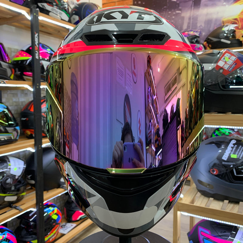 Capacete KYT TT COURSE ESPARGARO FUXIA + VISEIRA E AERO