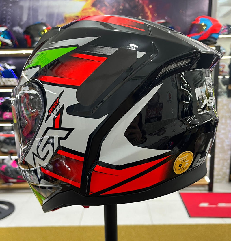 Capacete Sportivo ASX City Start Vermelho, Verde e Branco