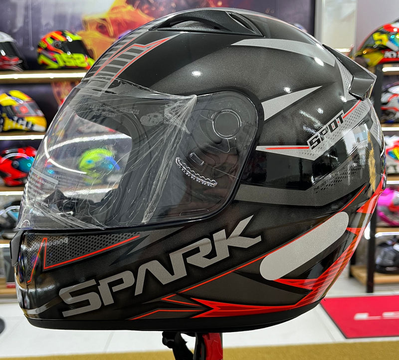 Capacete EBF Spark Spot Vermelho com Cinza