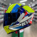 Capacete KYT TT COURSE XAVI FORES CROSSOVER BLUE/RED/YELLOW