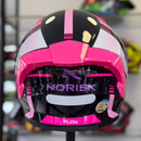 Capacete NORISK FLOW RUN Blue Pink + BRINDE VISEIRA COLORIDA e AEROFOLIO