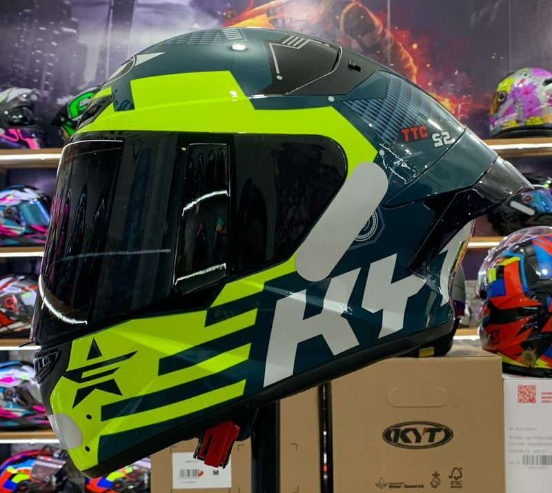 Capacete KYT TT COURSE FUSELAGE YELLOW AEROFOLIO + VISEIRA