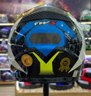 Capacete FW3 GTX STAR PRETO E AZUL COM AMARELO
