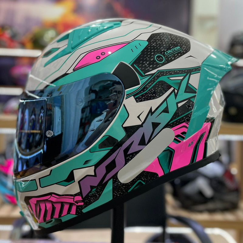 CAPACETE NORISK FLOW WHT/GREEN