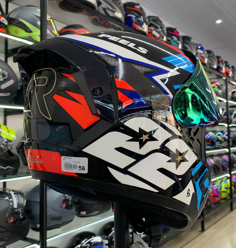 CAPACETE ICON PRO RT PRETO AZUL