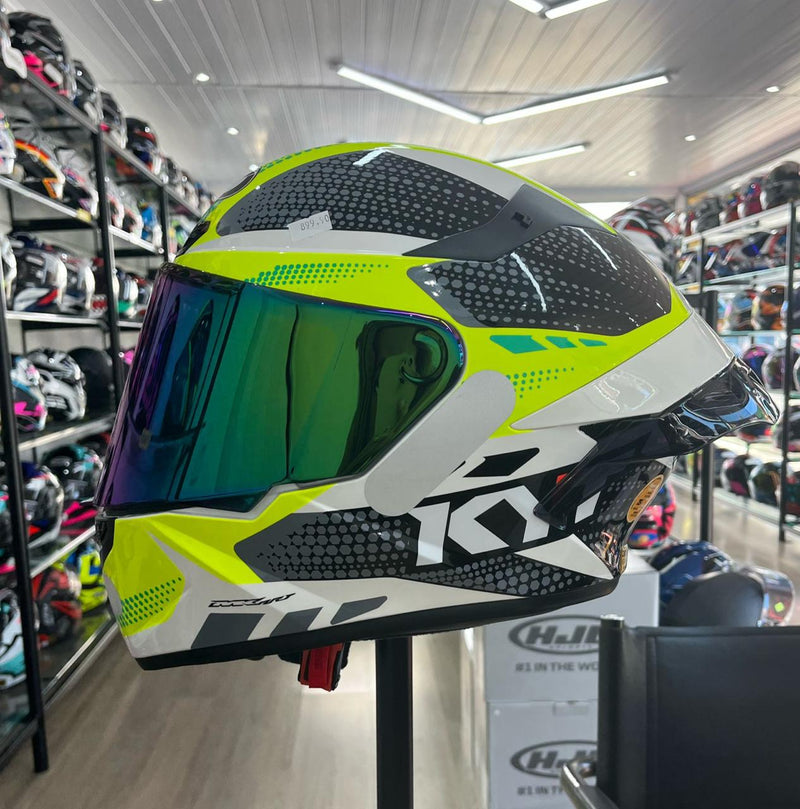Capacete KYT  TT COURSE GEAR BLACK YELLOW aerofolio+ Viseira