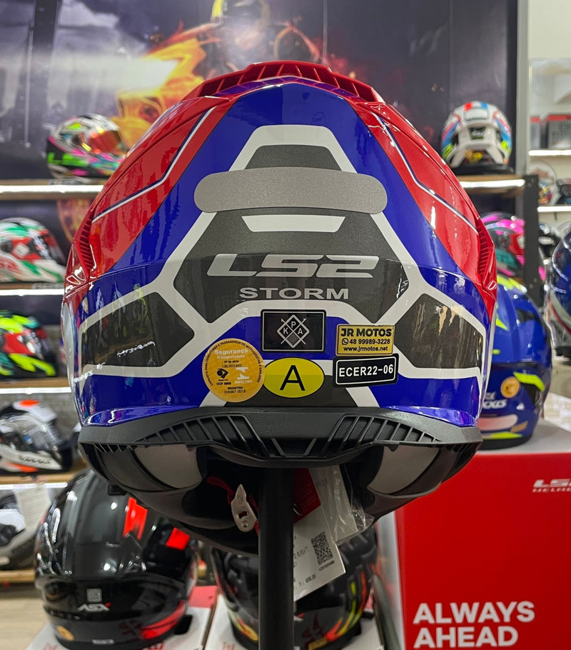 Capacete LS2 FF800 Storm Vermelho Azul e Branco