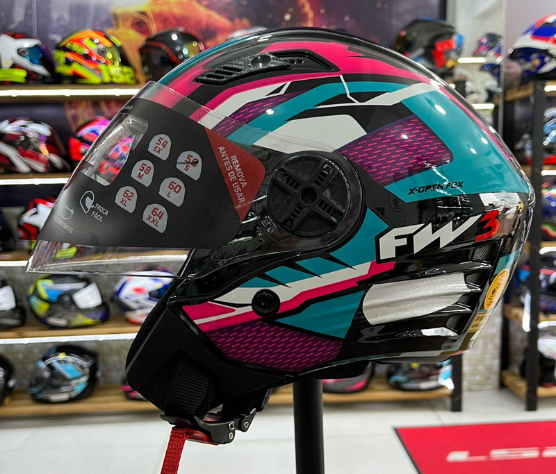 Capacete Aberto FW3 X Open Up Fox Azul Tifanny