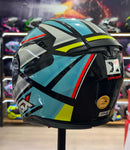 CAPACETE ASX EXPLORER BRILHO PRETO AZUL BRANCO