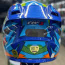 Capacete GTRACING BOLT AZUL AMARELO LARANJA