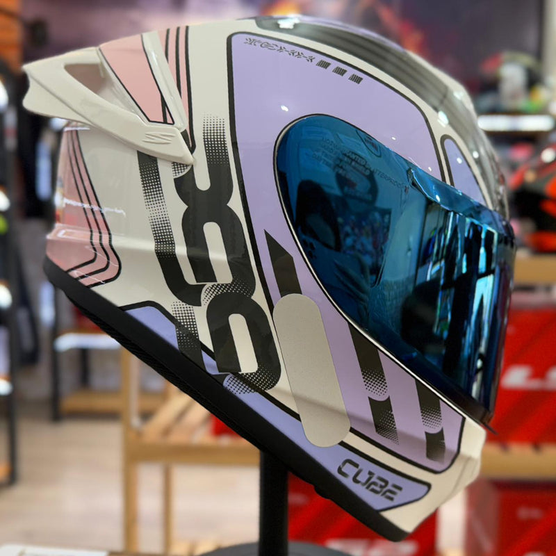 CAPACETE TEXX, SPIHE CUBE ROSA LILAS BRANCO