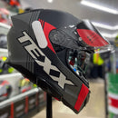 Capacete Texx KAIMAN TRACK VERM. PRETO CINZA FOSCO