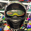 Capacete ASX EAGLE SV SOLID PRETO BRILHO GRAFITE VERMELHO