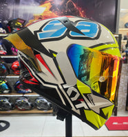 CAPACETE KYT TT COURSE 98 BOMB + VISEIRA COLORIDA E AEROFOLIO
