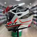 Capacete KYT R2R PARSEC WHT/RED