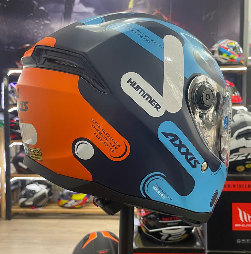 CAPACETE AXXIS  HUMMER B LIQUER C7 BLUE MATE