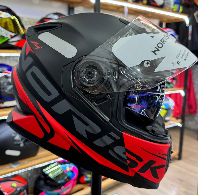 Capacete FF302 MANTY MATTE BLK/RED Com Óculos Interno