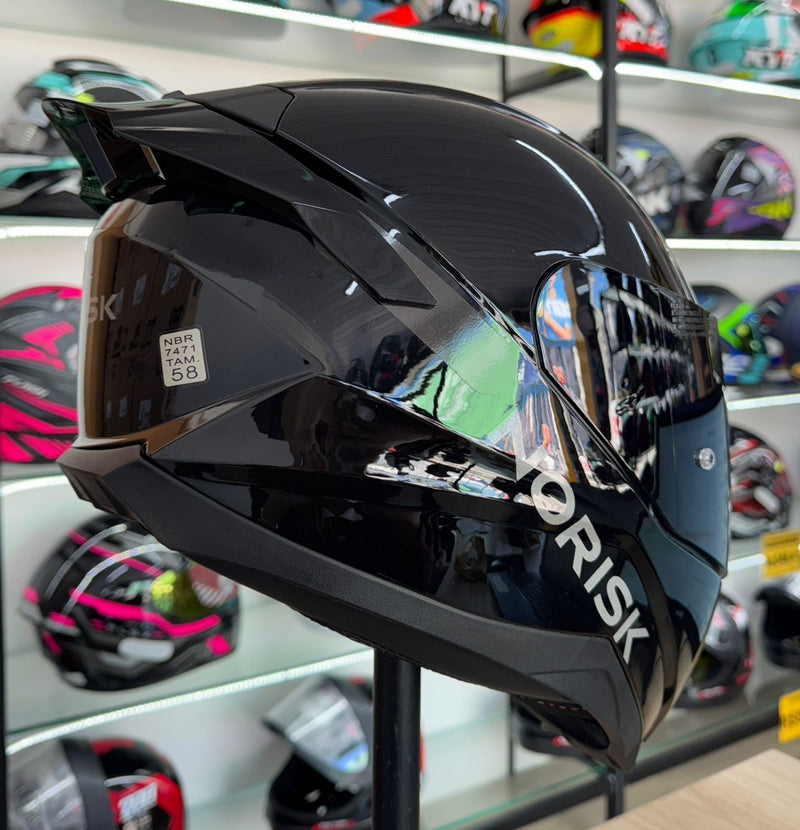 Capacete Norisk RAZOR SOLID EDITION  BLACK Viseira + Aero