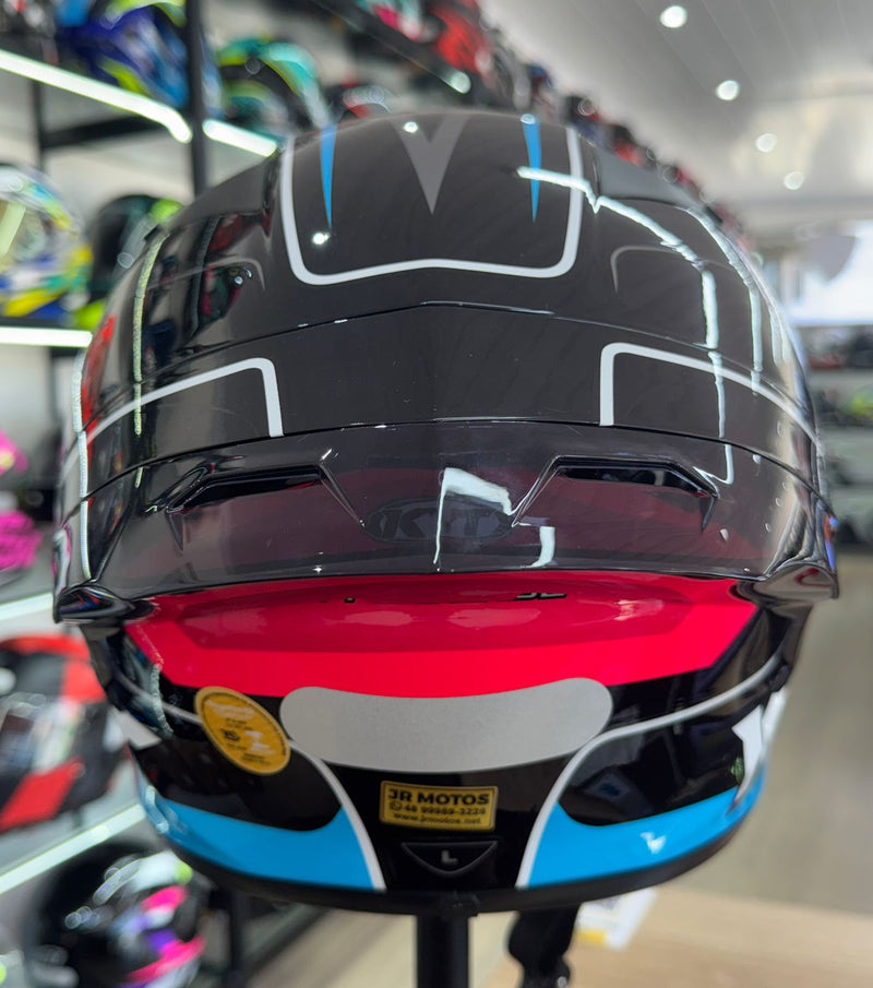 Capacete KYT TT COURSE Overtech Black, Pink + VISEIRA COLORIDA E AEROFOLIO