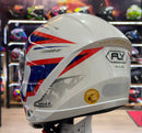 Capacete FLY Drive 2 PULSE Branco Azul e Verm.