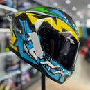CAPACETE TEXX RAPTOR GENESIS AZUL AMARELO BRANCO
