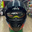 Capacete ASX CITY SV DIAGON PRETO AMRELO LILAS