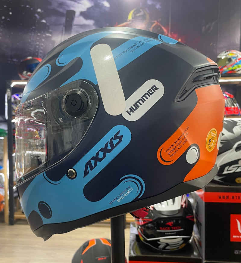 CAPACETE AXXIS  HUMMER B LIQUER C7 BLUE MATE