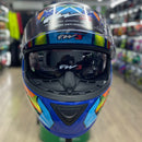 Capacete GTRACING BOLT AZUL AMARELO LARANJA