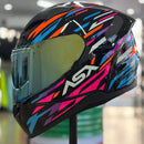 Capacete ASX CITY ARROW PRETO BRILHO LARANJA E ROSA
