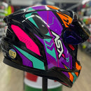 Capacete ASX CITY SV DIAGON PRETO AMRELO LILAS
