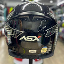 Capacete ASX EAGLE SV LINES PRETO BRIL BRANCO/GRAF