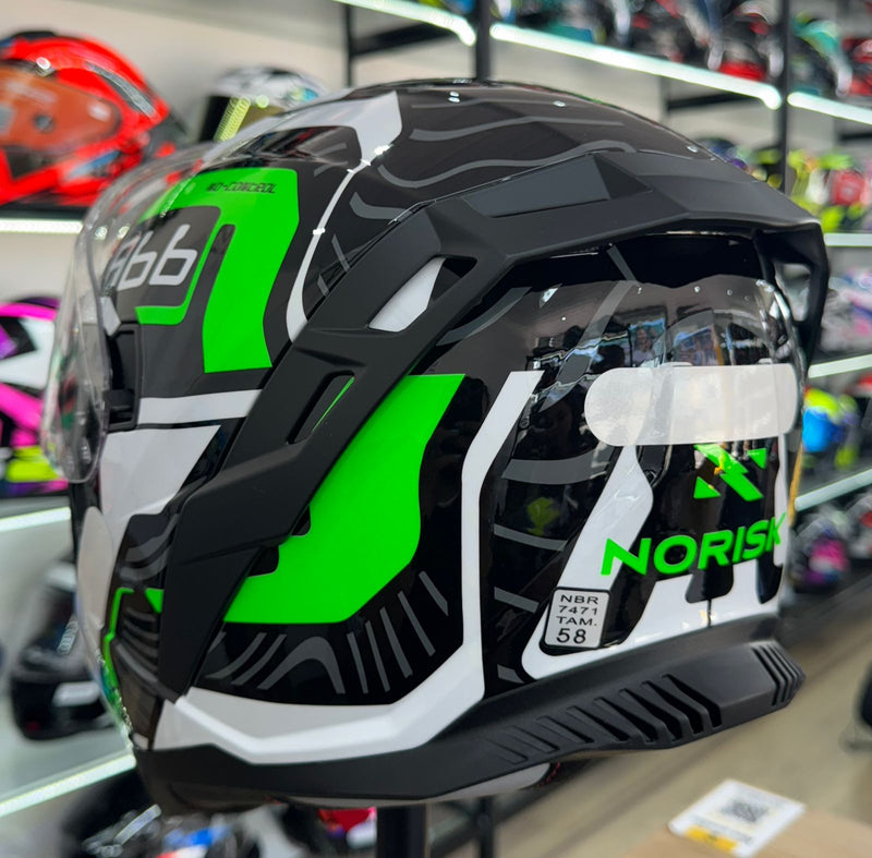 Capacete Norisk Strada II Fusion WHT/BLK/GRE