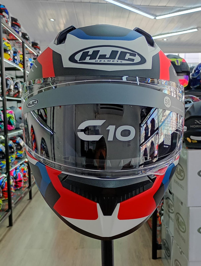 Capacete HJC C10 Tins - Branco/Vermelho/Preto/Azul