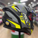 Capacete ASX CITY SV DIAGON PRETO BRILHO CINZA AMARELO