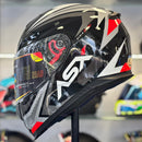 Capacete ASX EAGLE STREET PRETO BRILHO GRAFITE BRANCO
