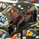 Capacete ASX EAGLE SV SOLID PRETO BRILHO GRAFITE VERMELHO