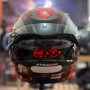 CAPACETE KYT STRIKER 2V NEUTRON BLACK RED