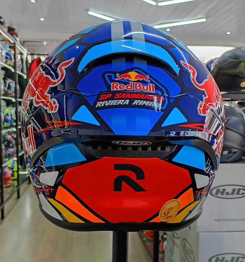Capacete HJC RPHA 1 RED BULL MISANO, AZUL/VERM/ AMARELO