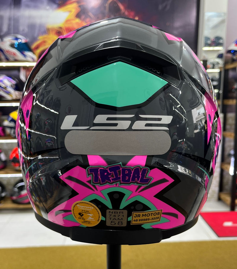 Capacete LS2 FF358 Classic Tribal Rosa